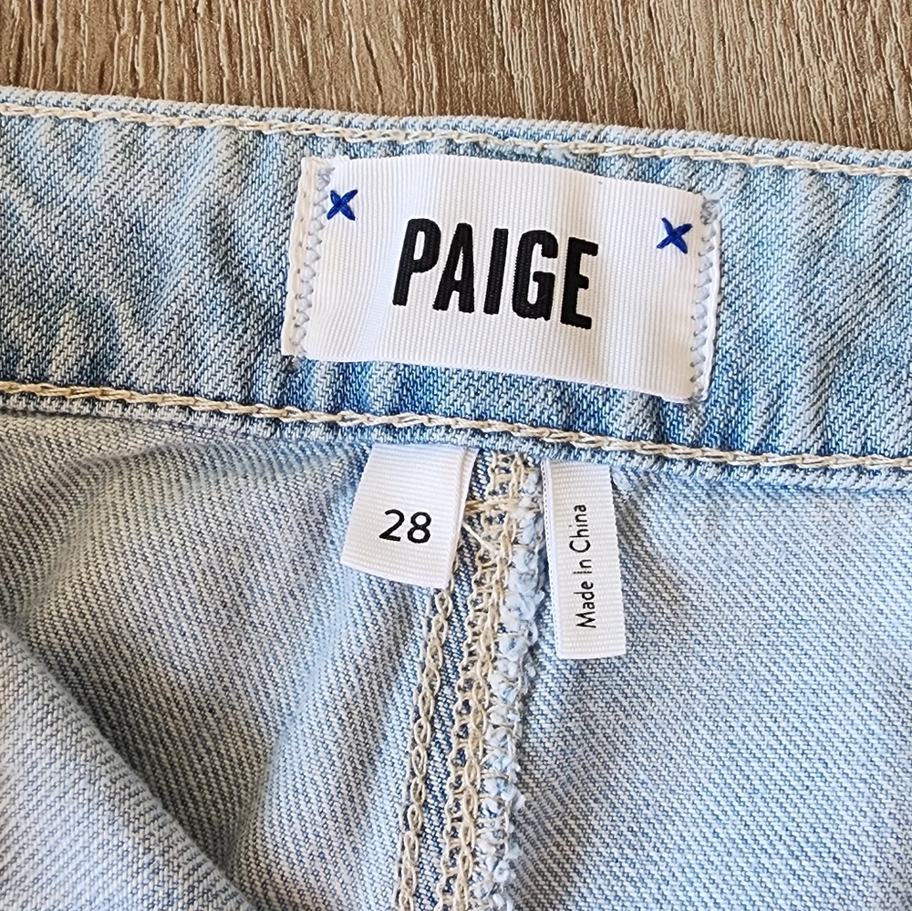 PAIGE Denim Clarice Culotte Jeans Light Fauna Wash Size 28 Cropped Wide Leg - Picture 9 of 12